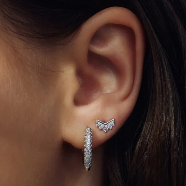 Sorprendimi 925 Sterling Silber Ohrringe mit Zirkoniasteinen besetzt