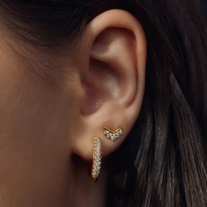Sorprendimi 925 Sterling Silber vergoldet Ohrringe mit Zirkonia Steine gesetzt