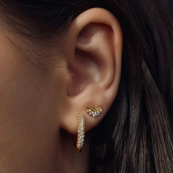 Sorprendimi 925 Sterling Silber vergoldet Ohrringe mit Zirkonia Steine gesetzt