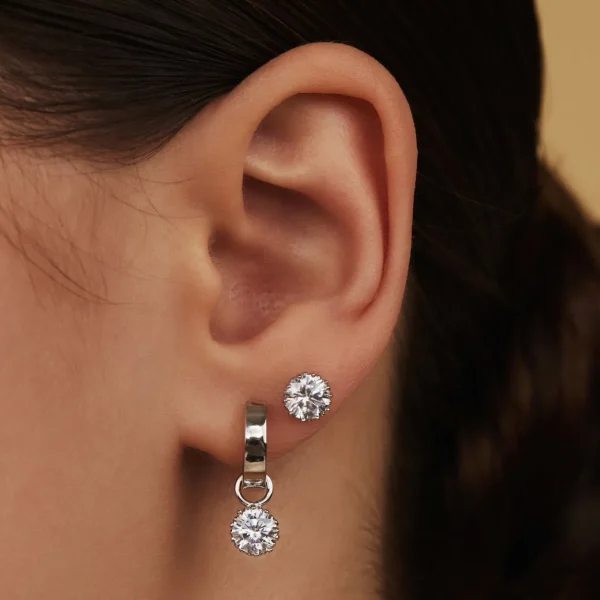Sorprendimi 925 Sterling Silber Ohrringe mit Zirkoniasteinen besetzt