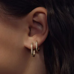 Sorprendimi 925 Sterling Silber vergoldet Ohrringe mit Zirkonia Steine gesetzt