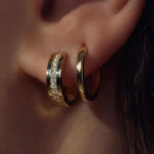 Sorprendimi 925 Sterling Silber vergoldet Ohrringe mit Zirkonia Steine gesetzt