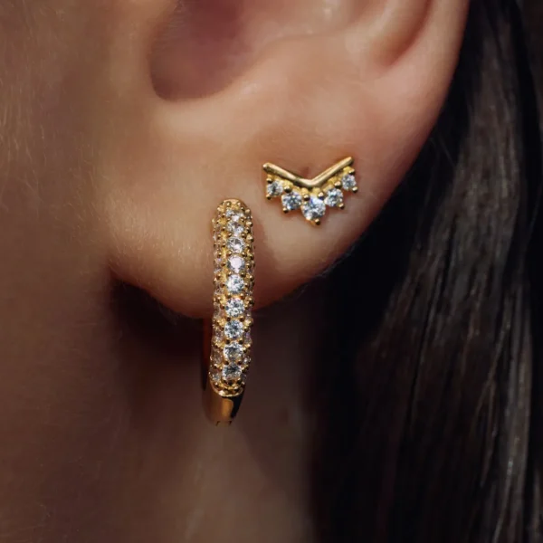 Sorprendimi 925 Sterling Silber vergoldet Ohrringe mit Zirkonia Steine gesetzt