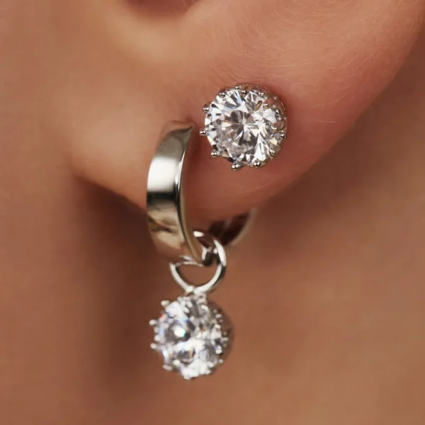Sorprendimi 925 Sterling Silber Ohrringe mit Zirkoniasteinen besetzt