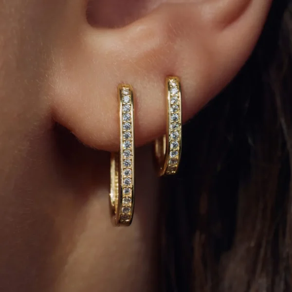Sorprendimi 925 Sterling Silber vergoldet Ohrringe mit Zirkonia Steine gesetzt