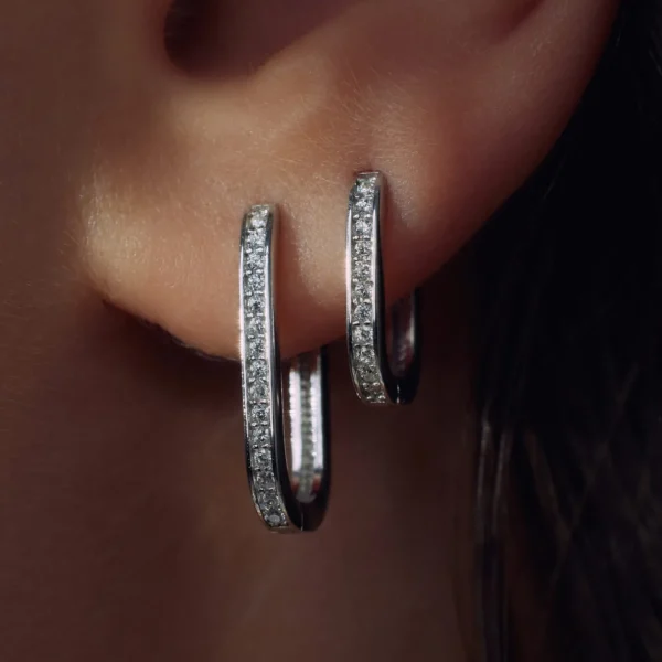 Sorprendimi 925 Sterling Silber Ohrringe mit Zirkoniasteinen besetzt