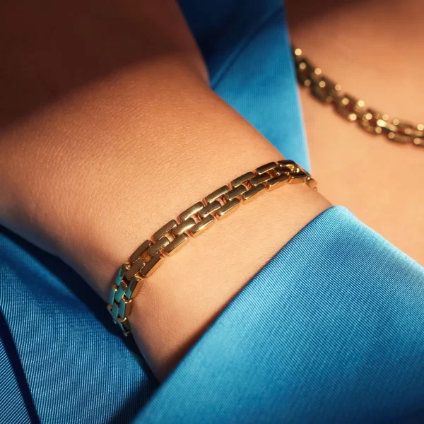 Sorprendimi 925 Sterling Silber vergoldet Halskette und Armband Geschenkset