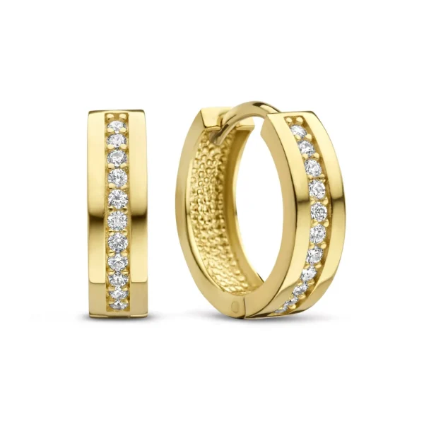 Sorprendimi 925 Sterling Silber vergoldet Ohrringe mit Zirkonia Steine gesetzt