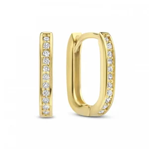 Sorprendimi 925 Sterling Silber vergoldet Ohrringe mit Zirkonia Steine gesetzt