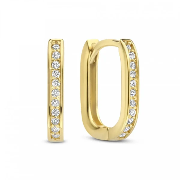 Sorprendimi 925 Sterling Silber vergoldet Ohrringe mit Zirkonia Steine gesetzt