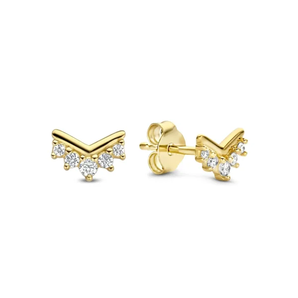 Sorprendimi 925 Sterling Silber vergoldet Ohrringe mit Zirkonia Steine gesetzt