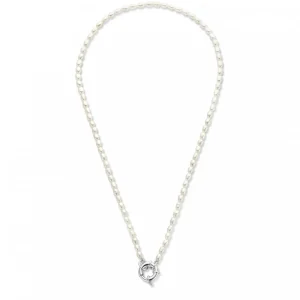 Sorprendimi 925 Sterling Silber Halskette und Armband Geschenkset mit Süßwasserperlen