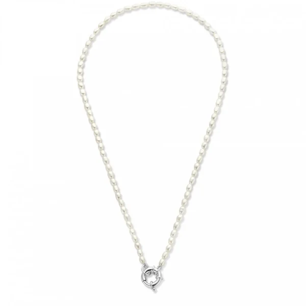 Sorprendimi 925 Sterling Silber Halskette und Armband Geschenkset mit Süßwasserperlen