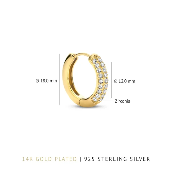 Sorprendimi 925 Sterling Silber vergoldet Ohrringe mit Zirkonia Steine gesetzt