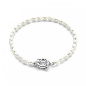 Sorprendimi 925 Sterling Silber Halskette und Armband Geschenkset mit Süßwasserperlen