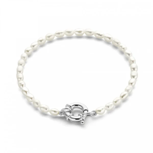 Sorprendimi 925 Sterling Silber Halskette und Armband Geschenkset mit Süßwasserperlen