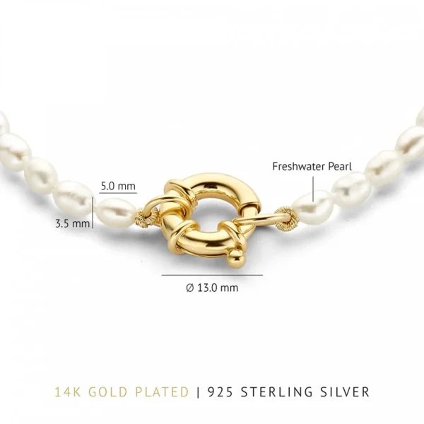 Sorprendimi 925 Sterling Silber vergoldet Halskette und Armband Geschenk-Set mit Süßwasserperlen