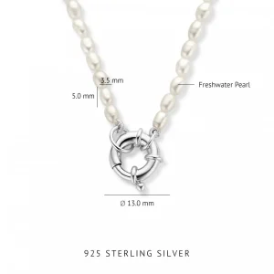 Sorprendimi 925 Sterling Silber Halskette und Armband Geschenkset mit Süßwasserperlen