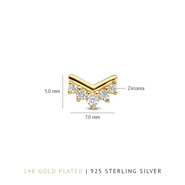 Sorprendimi 925 Sterling Silber vergoldet Ohrringe mit Zirkonia Steine gesetzt