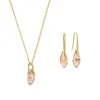 Sorprendimi 925er Sterling Silber vergoldet Halskette und Ohrringe Geschenk-Set mit 14 Karat Goldplattierung