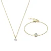 Sorprendimi 925er Sterling Silber vergoldet Halskette und Armband Geschenkset mit 14 Karat Goldplattierung