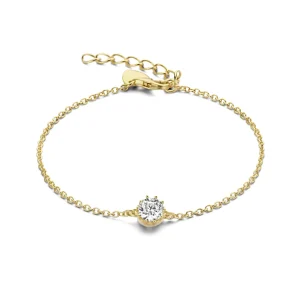 Sorprendimi 925er Sterling Silber vergoldet Halskette und Armband Geschenkset mit 14 Karat Goldplattierung