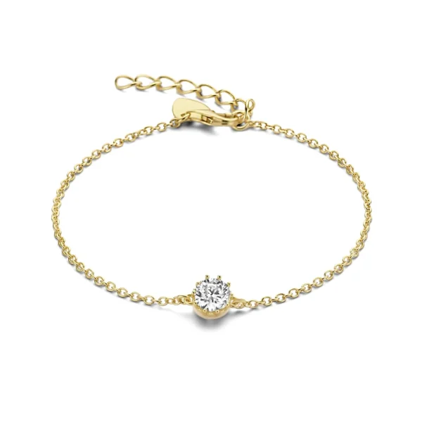 Sorprendimi 925er Sterling Silber vergoldet Halskette und Armband Geschenkset mit 14 Karat Goldplattierung
