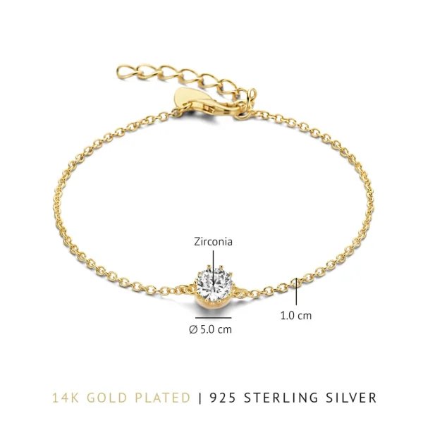 Sorprendimi 925er Sterling Silber vergoldet Halskette und Armband Geschenkset mit 14 Karat Goldplattierung