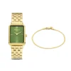 Sorprendimi goldfarbene Uhr und 925 Sterling Silber vergoldetes Armband