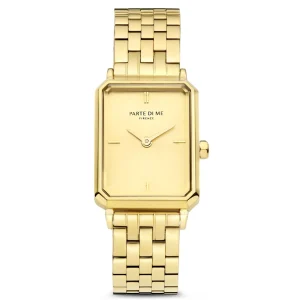 Sorprendimi goldfarbene Uhr und 925 Sterling Silber vergoldetes Armband