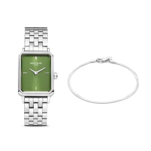 Sorprendimi silberfarbene Uhr und Armband aus 925er Sterlingsilber