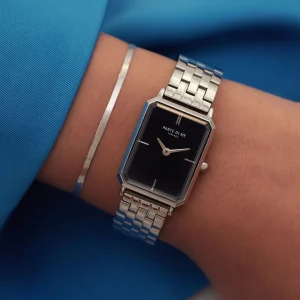 Sorprendimi silberfarbene Uhr und Armband aus 925er Sterlingsilber